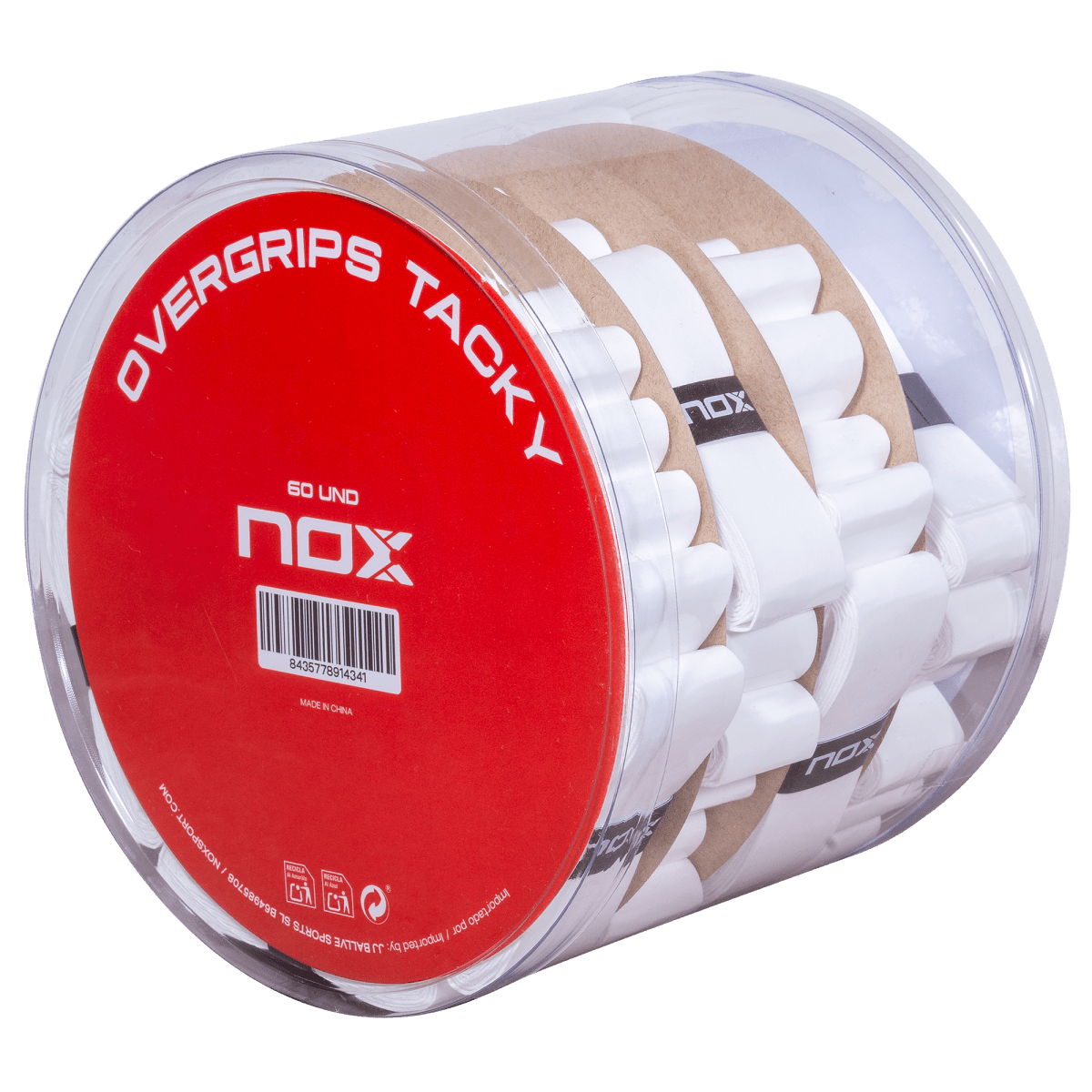 Bote 60 Overgrips TACKY Liso Blanco - NOXOvergrips