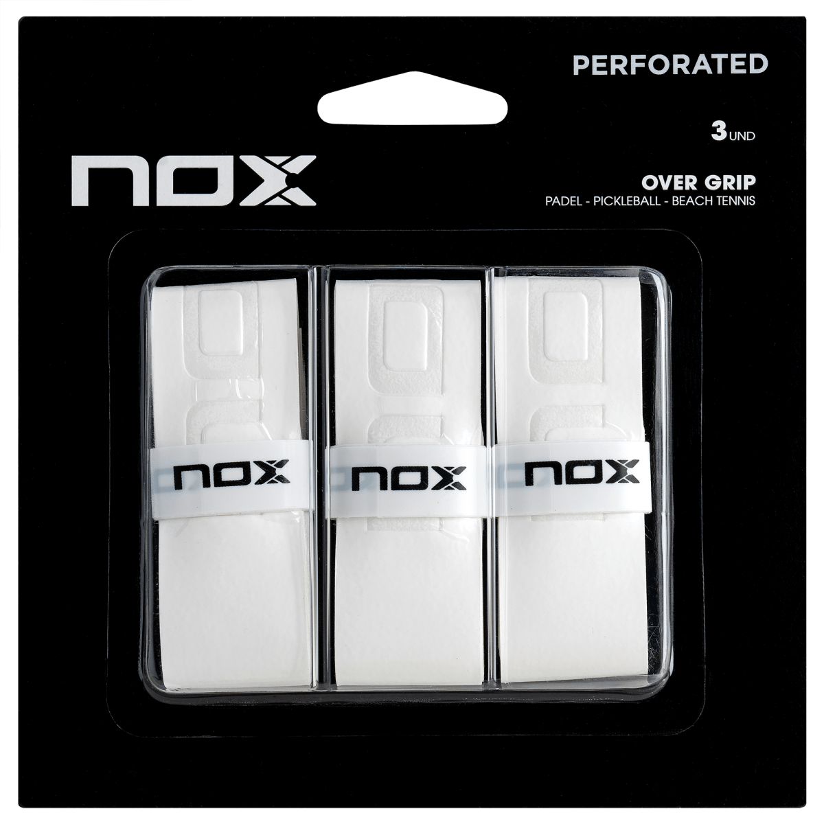 Caja de 6 uds. - Overgrip PRO Blanco Liso (3 Uds/Blister) - NOXovergripsBolsas/Cajas MKP