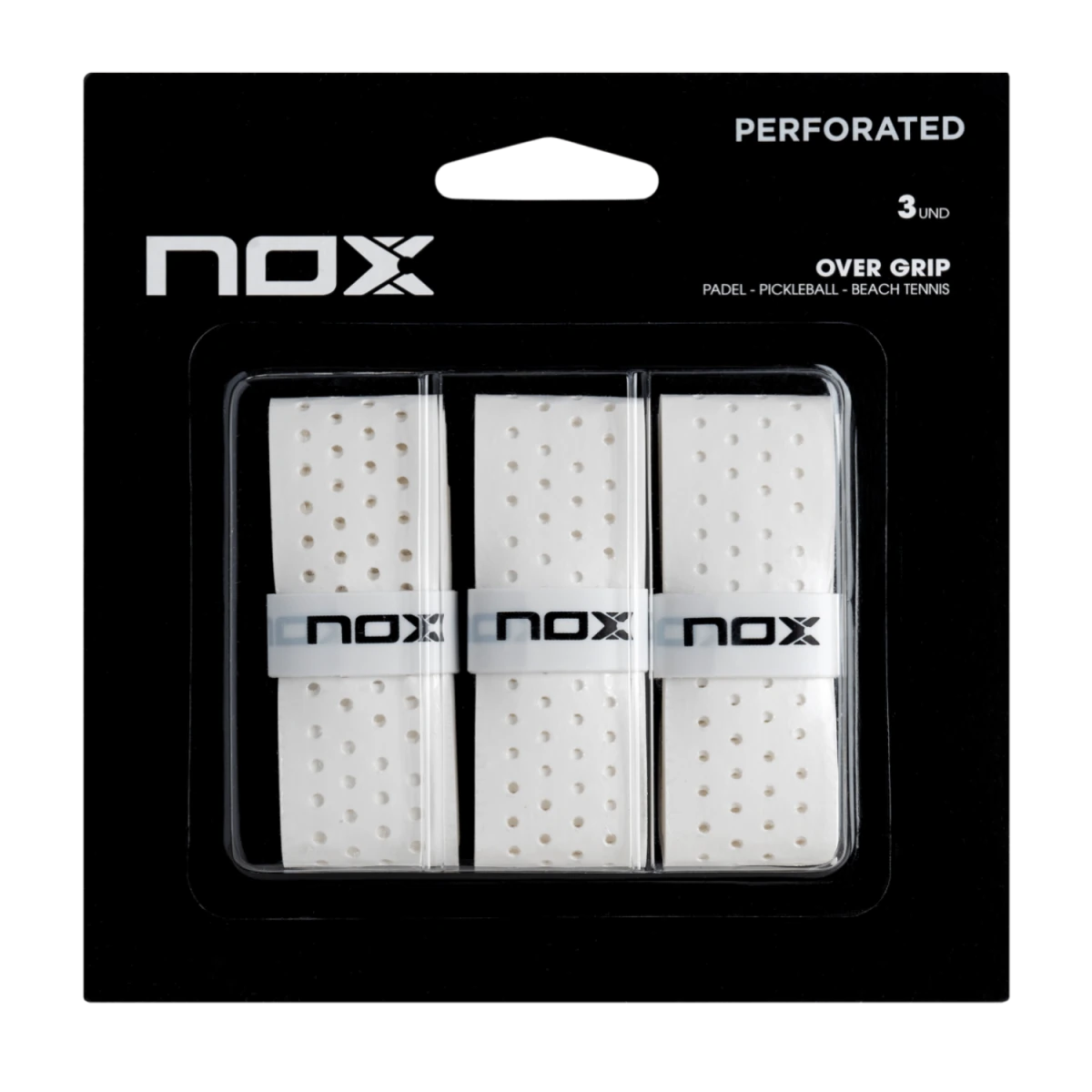Caja de 6 uds. - Overgrip PRO Blanco Perforado (3 Uds/Blister) - NOXAllBolsas/Cajas MKP