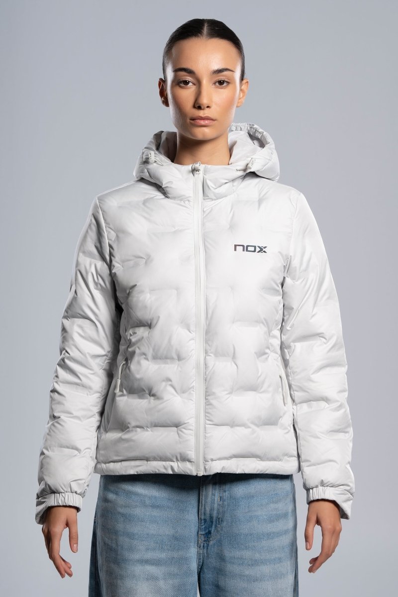 Chaqueta acolchada TEAM gris para mujer - NOXchaqueta deportivaChaqueta deportiva
