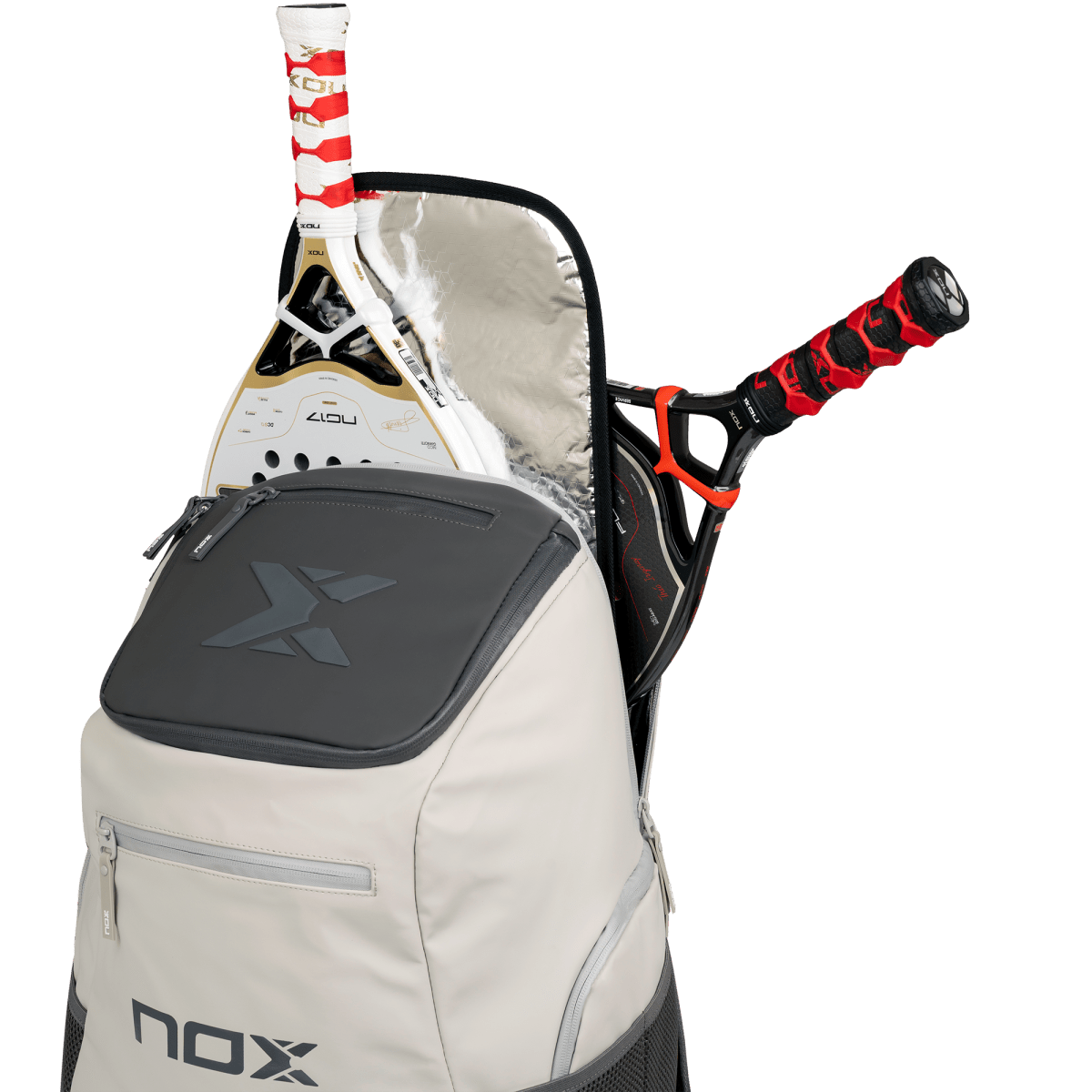 Mochila Beach LUXURY NG17 White/Black by Nico Gianotti - NOXMochilas Beach Tennis