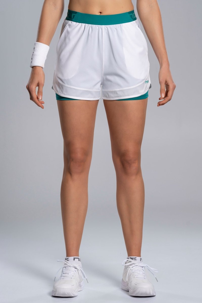Short Mujer PRO White/Ivy Green - NOXmujerShorts