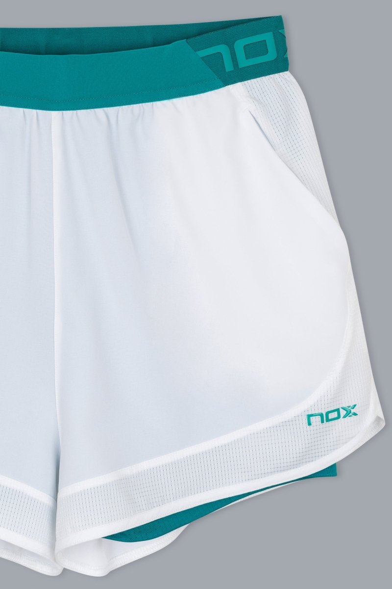 Short Mujer PRO White/Ivy Green - NOXmujerShorts