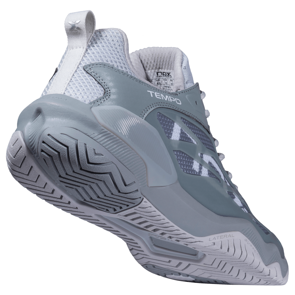 Zapatillas de Pickleball LUX TEMPO Ultimate Grey/White - NOXZapatillas Pickleball