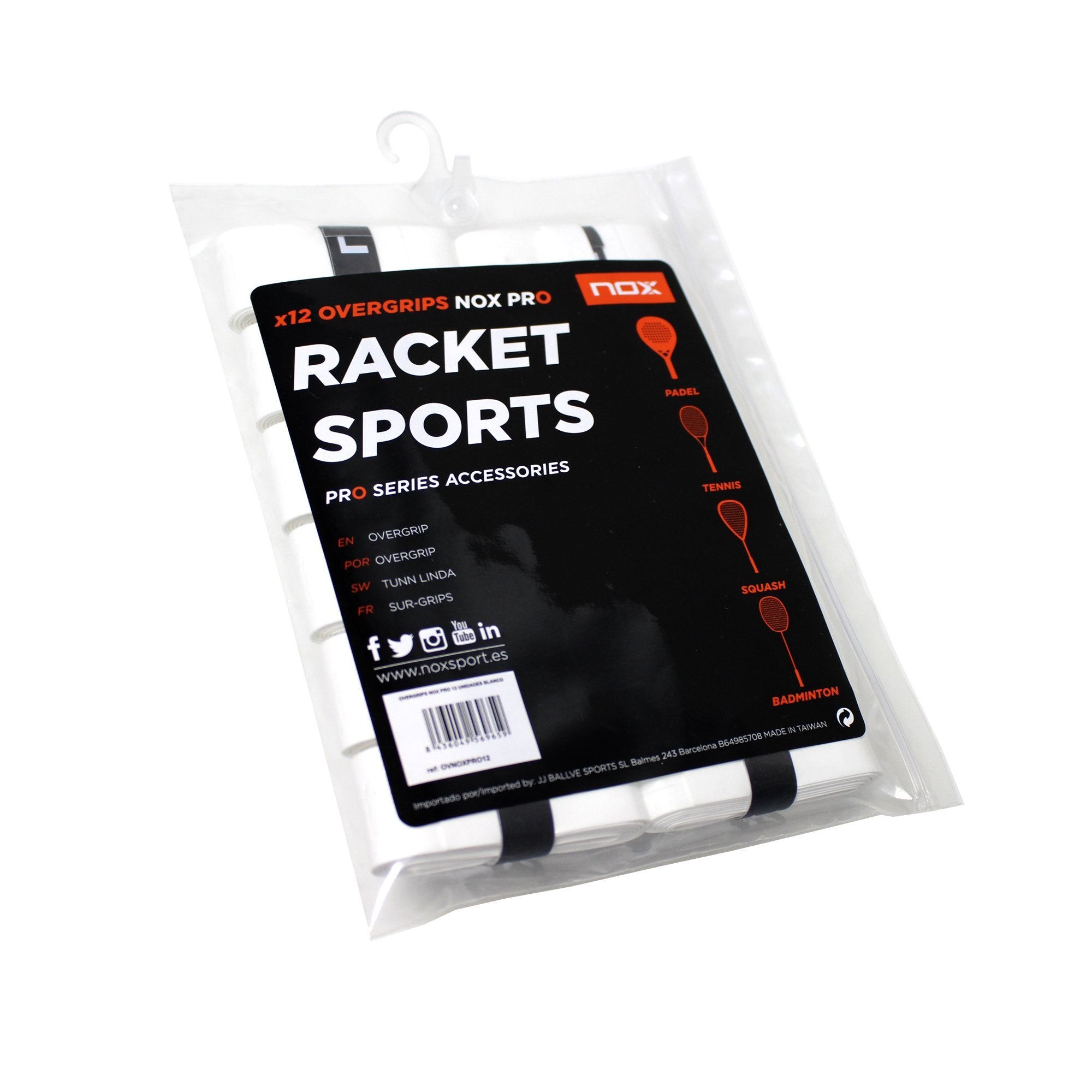 Blíster 12 Overgrips PRO Blanco Liso - NOXovergripsOvergrips