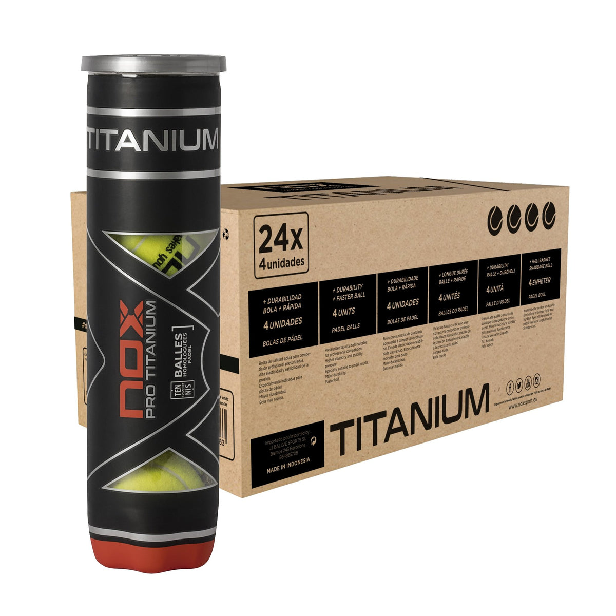 Cajon 24 Cans 4 Balls Nox Pro Titanium CABOPRTI4UN | Ofertas De Pádel Cajon 24 Cans 4 Balls Nox Pro Titanium CABOPRTI4UN | Ofertas De Pádel