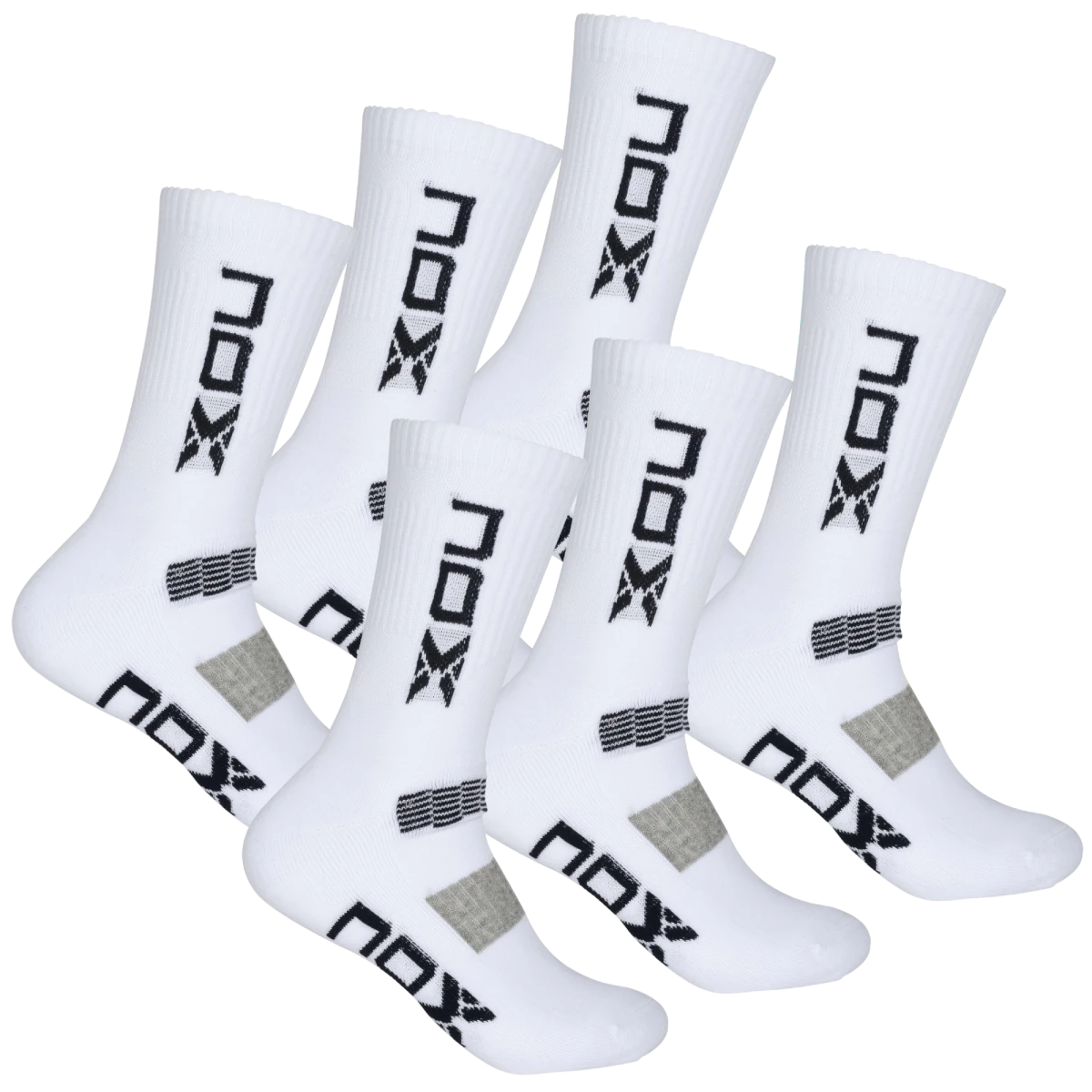 Bolsa 6 pares (2 Uds/Par) - Pack calcetines técnicos MEDIA CAÑA blanco/azul marino - NOXAllBolsas/Cajas MKP