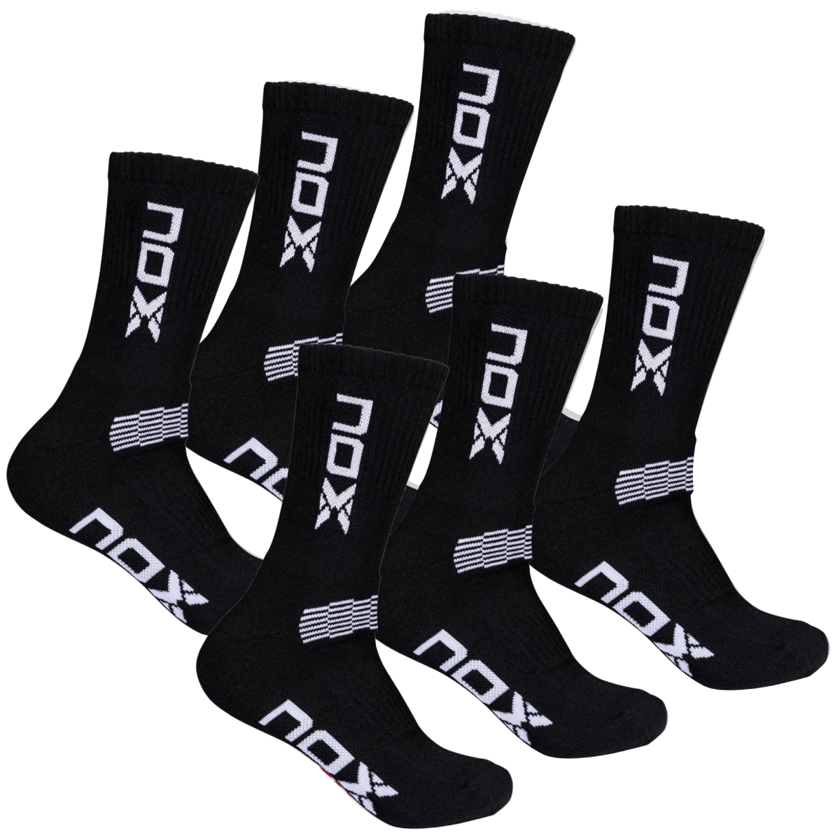 Bolsa 6 pares (2 Uds/Par) - Pack calcetines técnicos MEDIA CAÑA negro/blanco - NOXAllBolsas/Cajas MKP