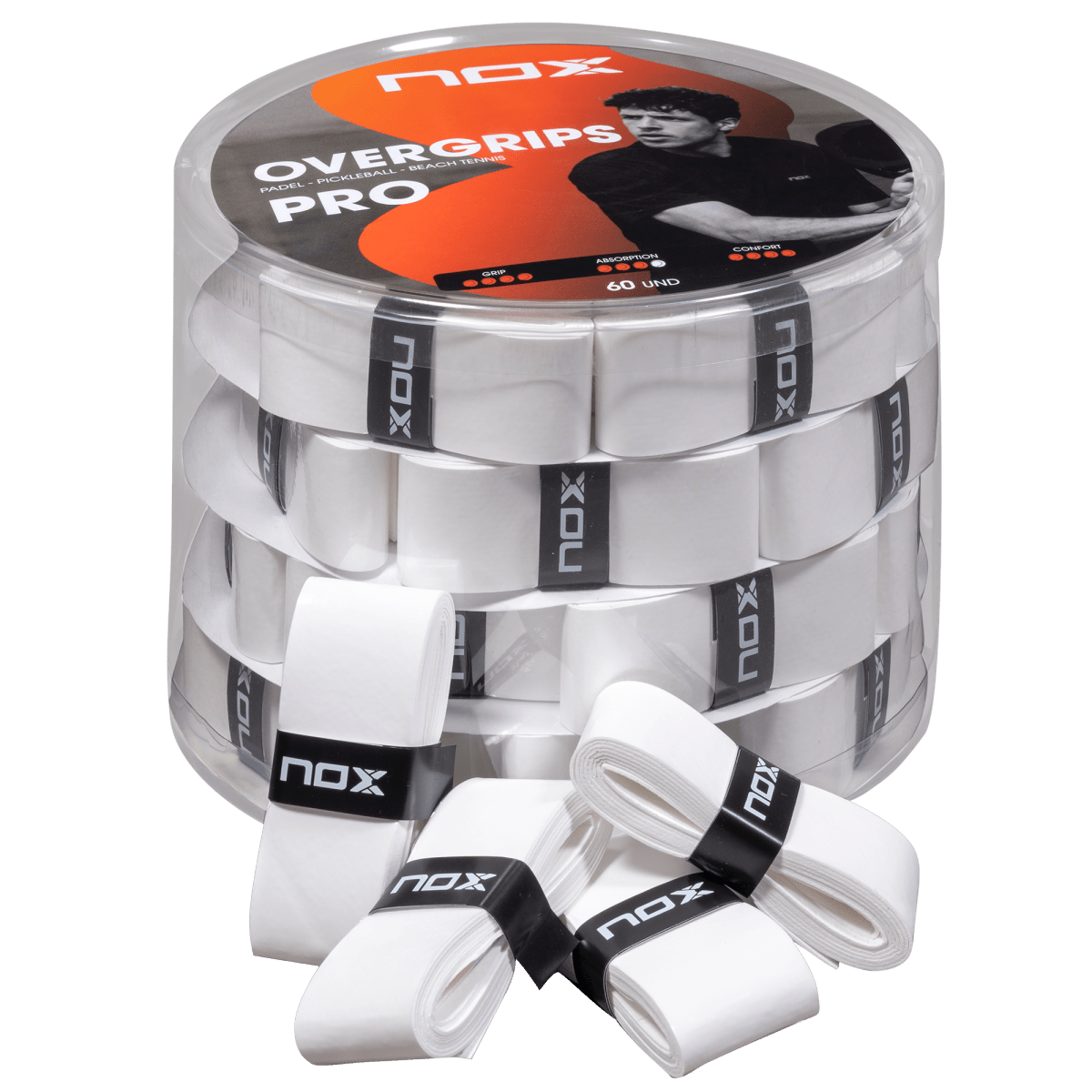 Overgrips PRO branco pote liso (60 pcs)