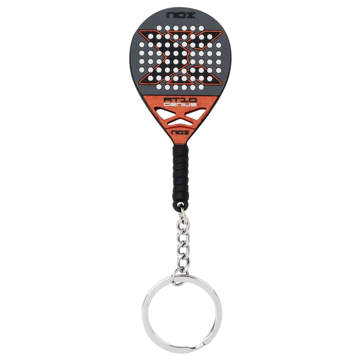 Portachiavi in argento con racchetta da tennis e lettera Portachiavi in argento con racchetta da tennis e lettera