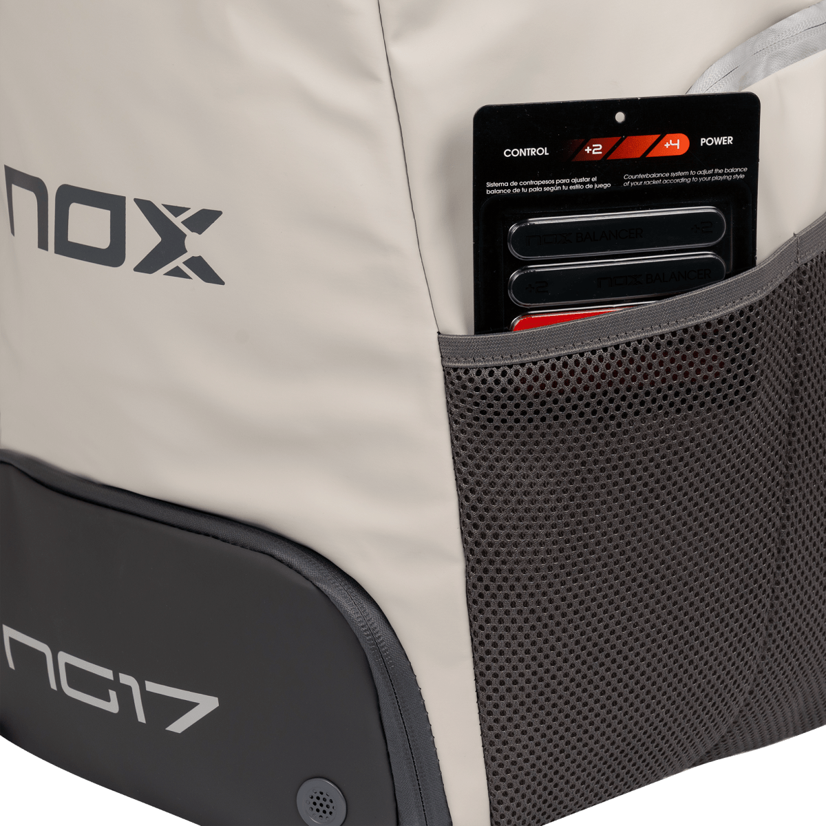Mochila Beach LUXURY NG17 White/Black by Nico Gianotti - NOXMochilas Beach Tennis