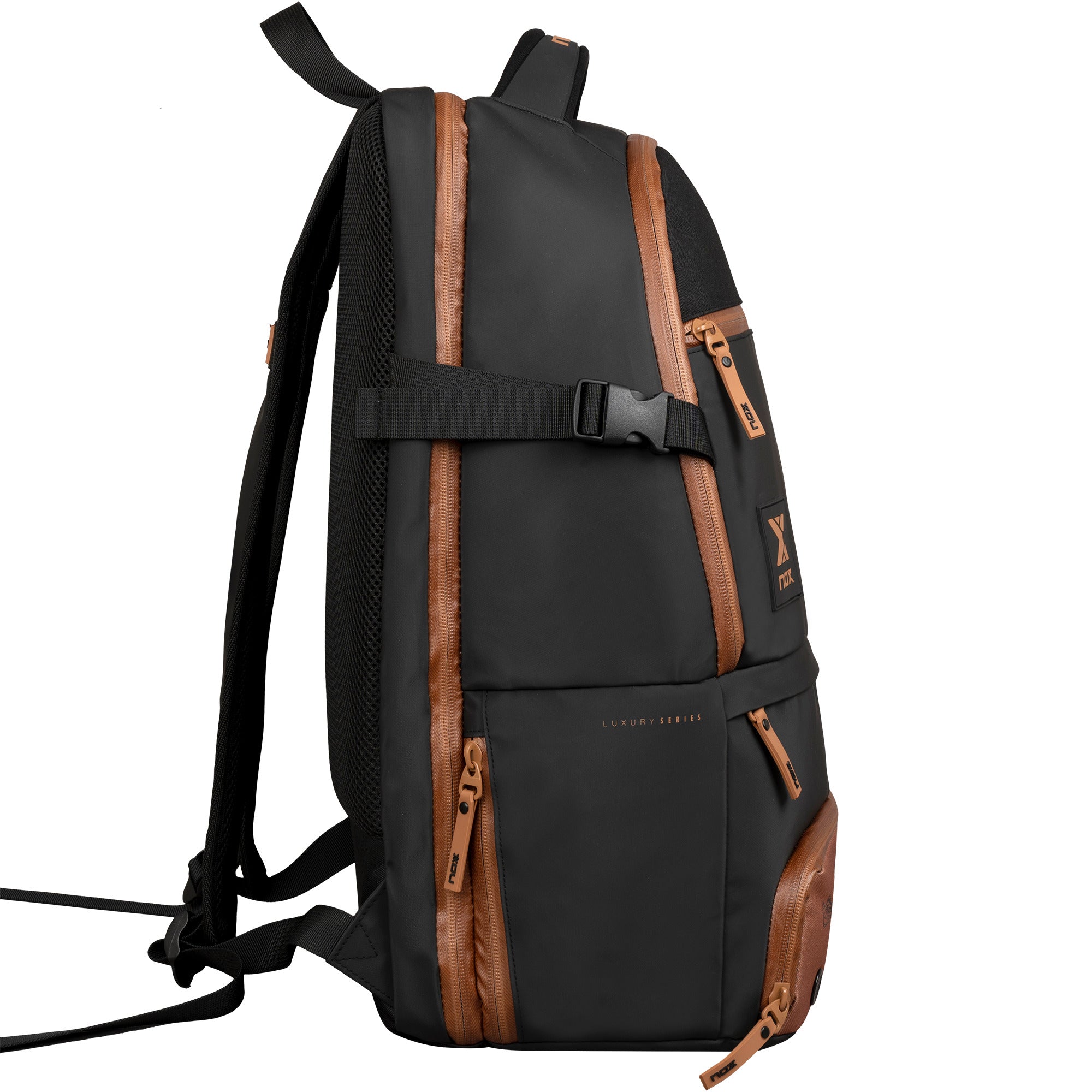 MOCHILA LUXURY OPEN SERIES NEGRO/MARRON - NOX