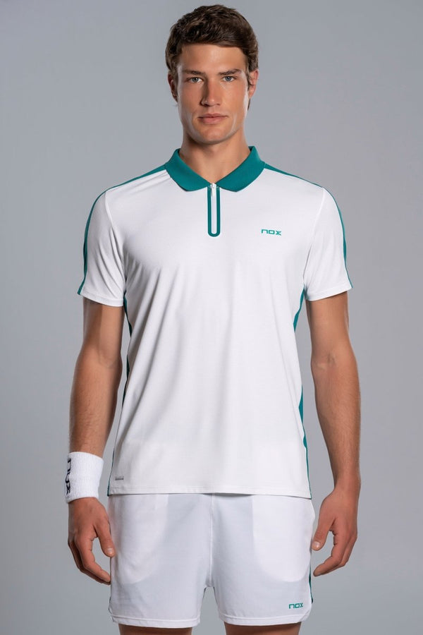 Polo Hombre PRO White/Ivy Green - NOXhombrePolo