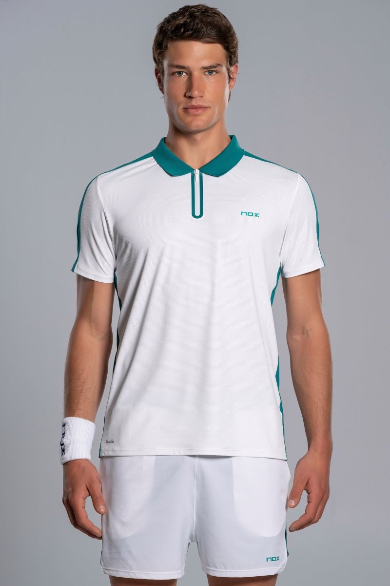 Polo Hombre PRO White/Ivy Green - NOXhombrePolo