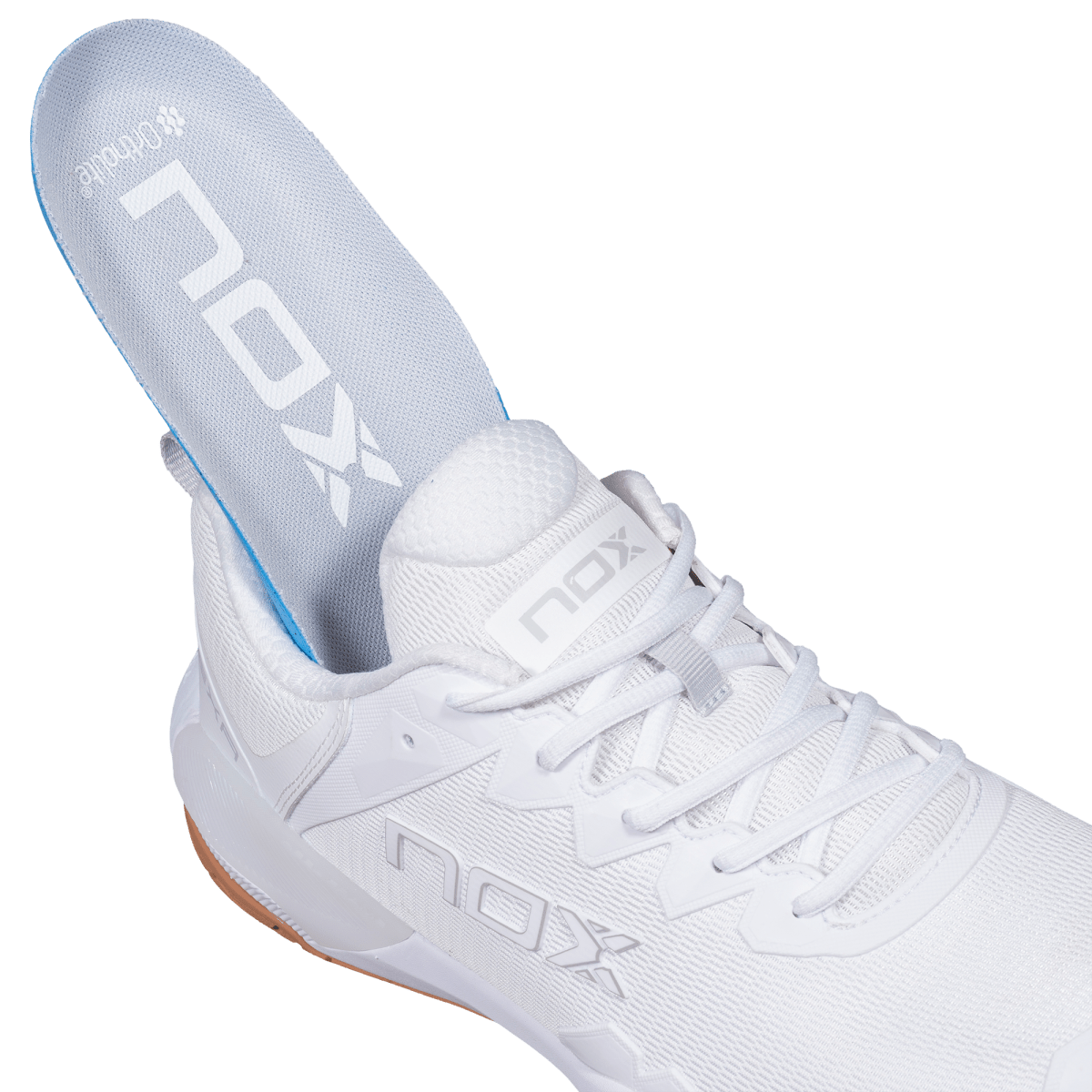 Zapatilla de Pickleball LUX HEXA White/Gum Rubber - NOXZapatillas Pickleball
