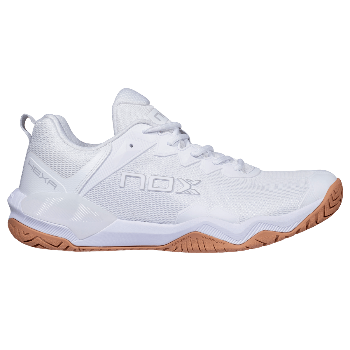 Zapatilla de Pickleball LUX HEXA White/Gum Rubber - NOXZapatillas Pickleball