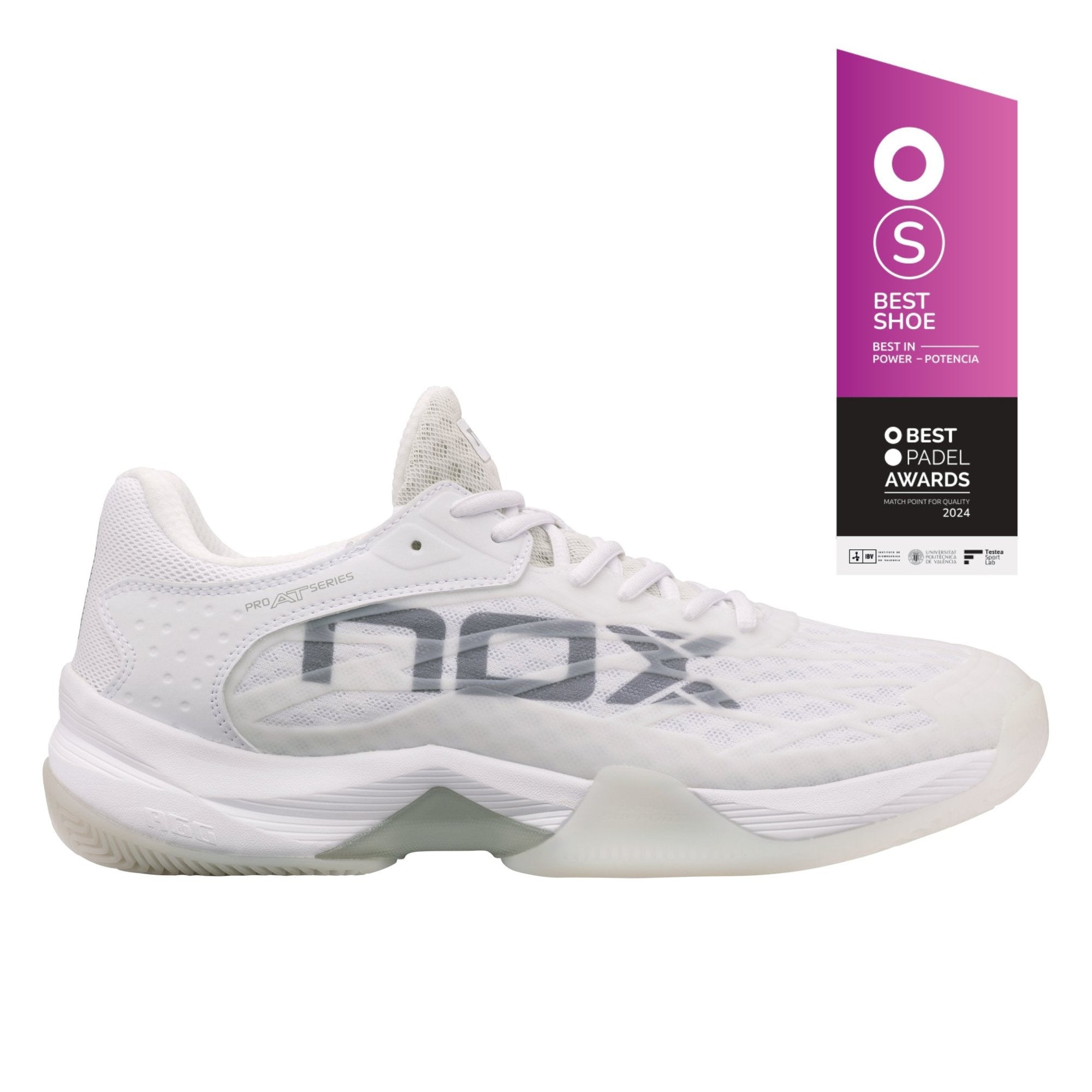 AT10 LUX Padel Shoes White Grey – NOX