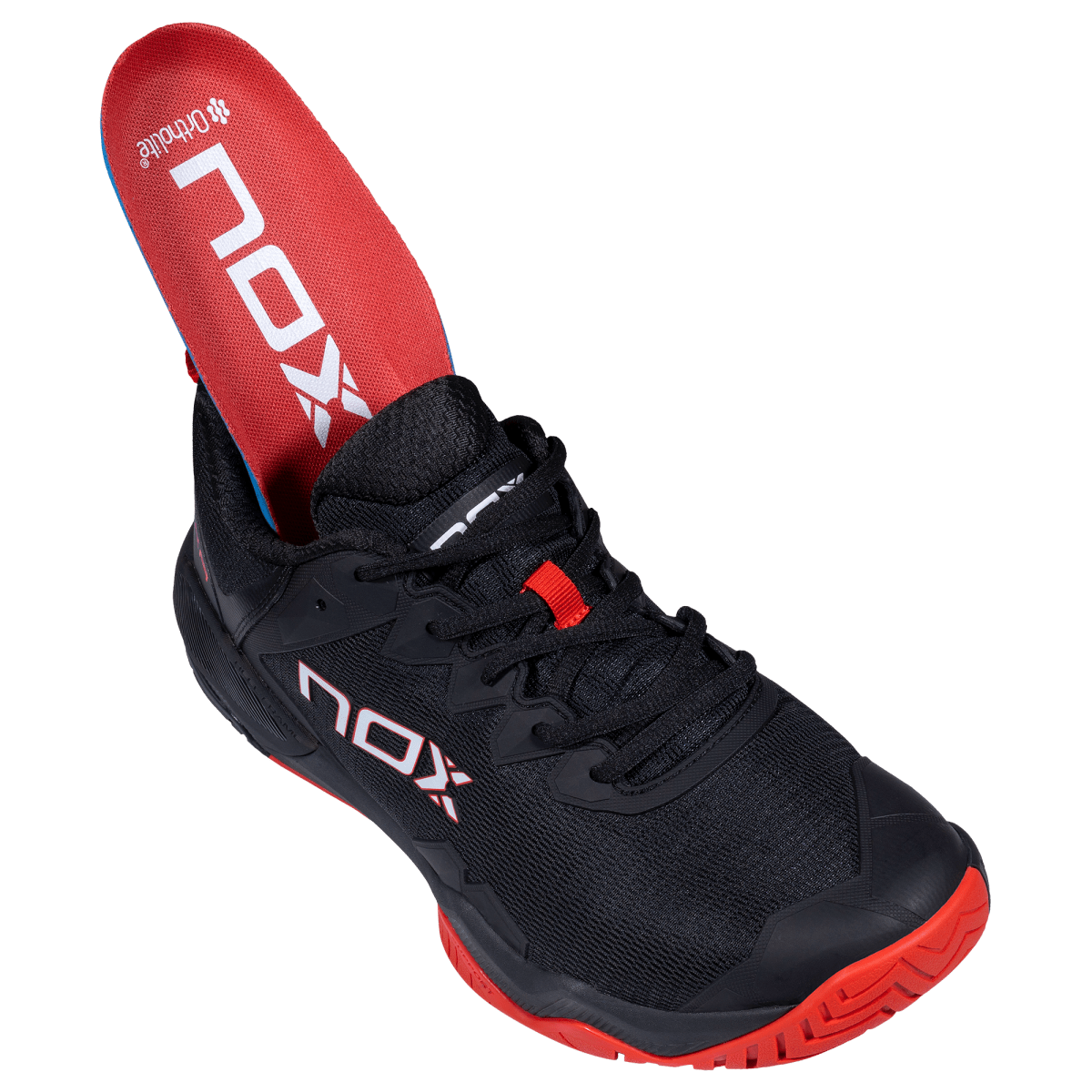 Zapatillas de Pickleball LUX HEXA Black/Molten Lava - NOXZapatillas Pickleball