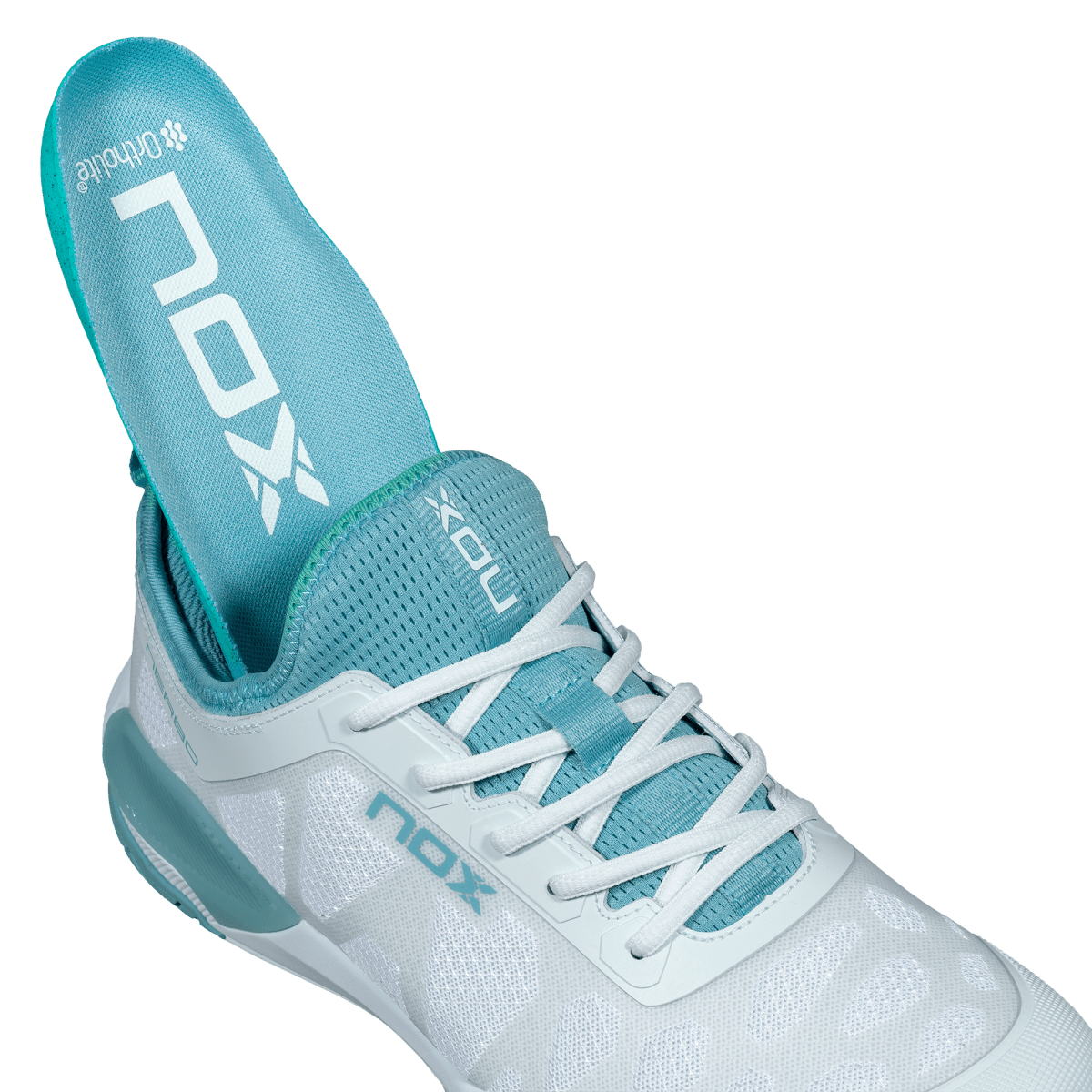 Zapatillas de Pickleball LUX NERBO Morning Mist/Turquoise - NOXZapatillas Pickleball