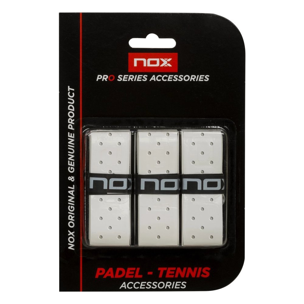 Caja de 6 uds. - Overgrip PRO Blanco Perforado (3 Uds/Blister) - NOXovergripsBolsas/Cajas MKP